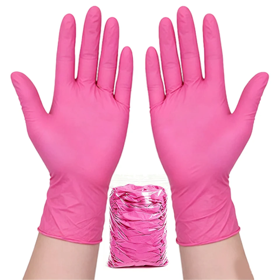 50 gants en nitrile rose foncé - Nail Art avis et prix