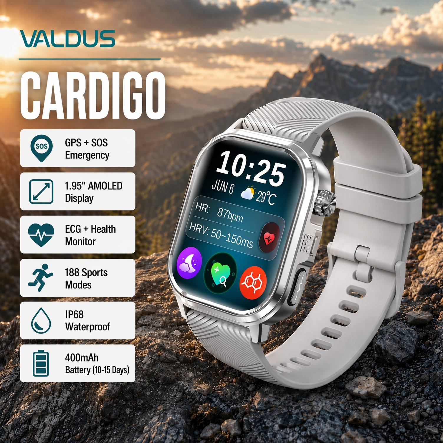 VALDUS CARDIGO Montre connecté - Health Monitors avis et prix