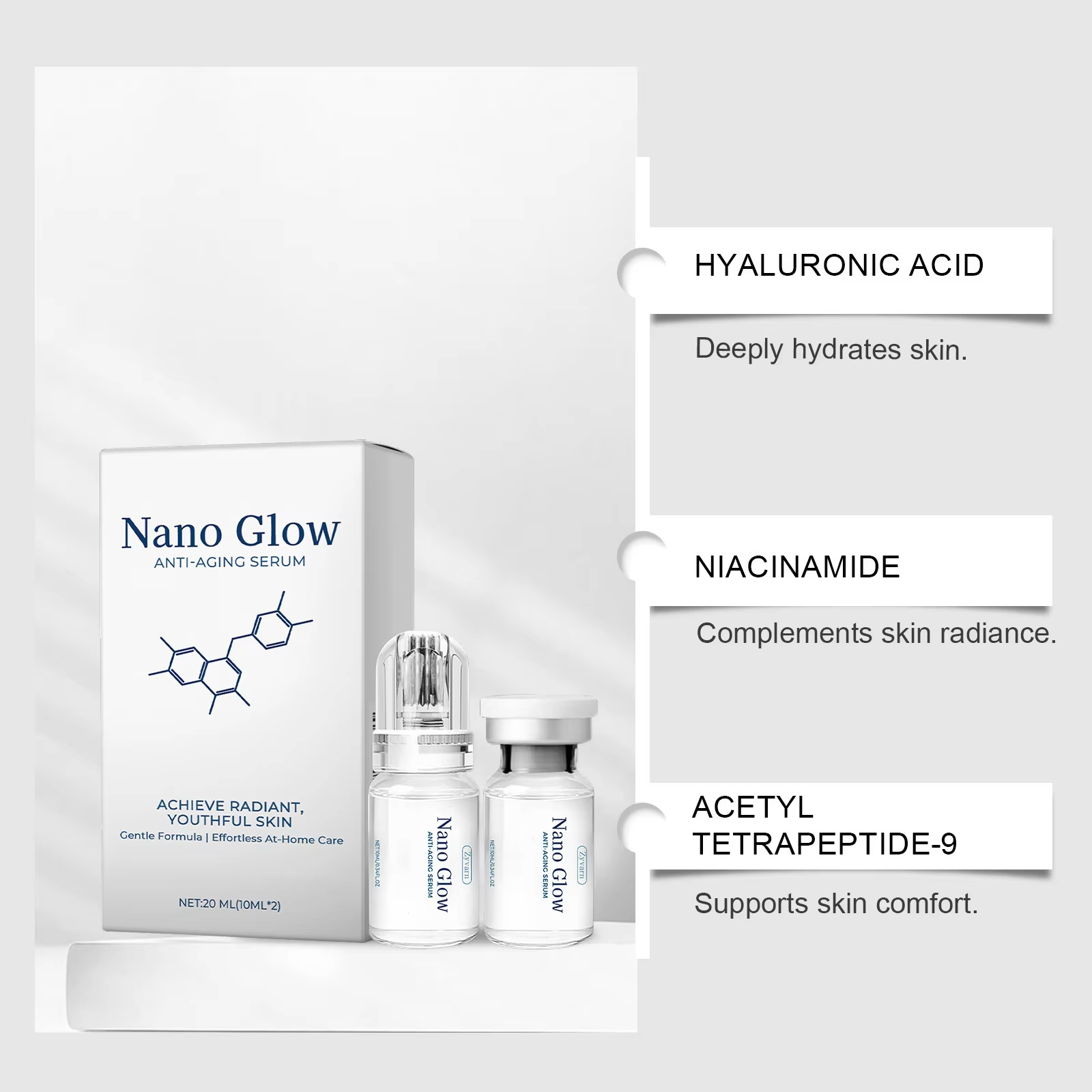 Kit de sérum à micro-aiguilles - Hyaluronic Acid Facial Serum avis et prix